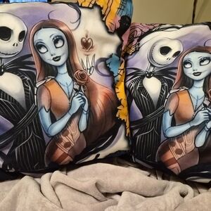 Nightmare Romance Decorative Throw Pillow - Blue & Purple